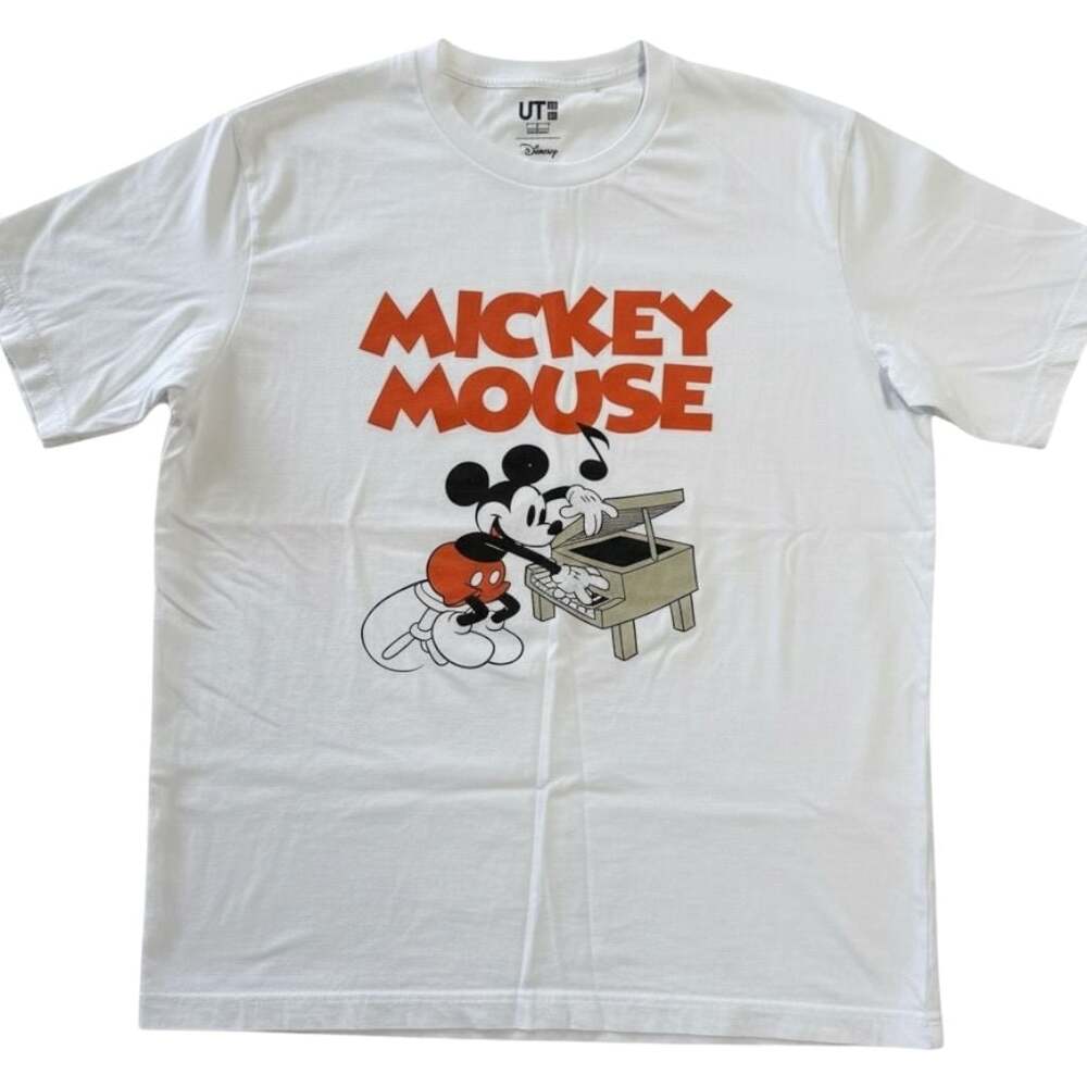 Uniqlo UT Disney Mickey Mouse Tee L Graphic Shirt White Cartoon Streetwear